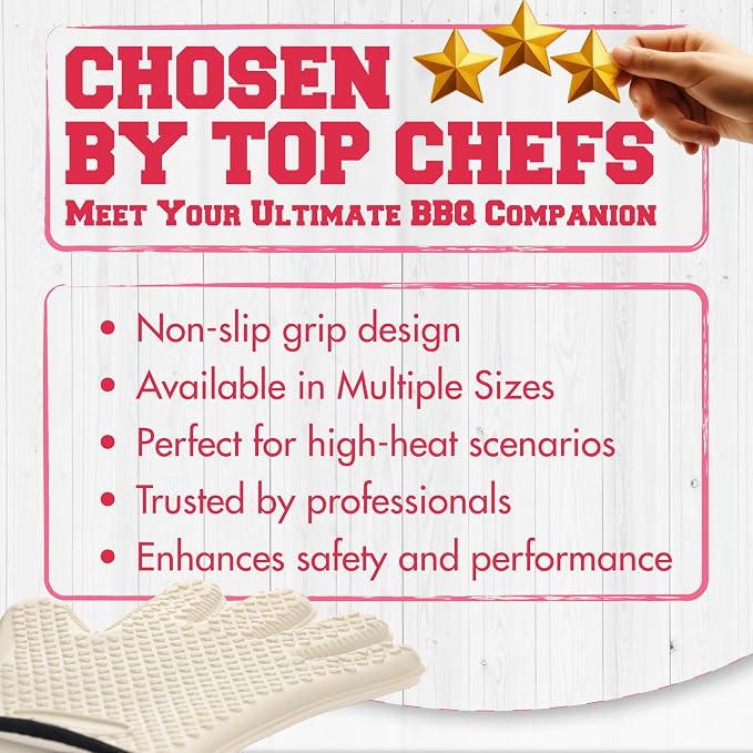 KITCHEN PERFECTION S Silicone Smoker Oven Gloves - Image 6
