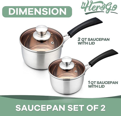 Herogo 1 Quart & 2 Quart Saucepan Set - Image 2
