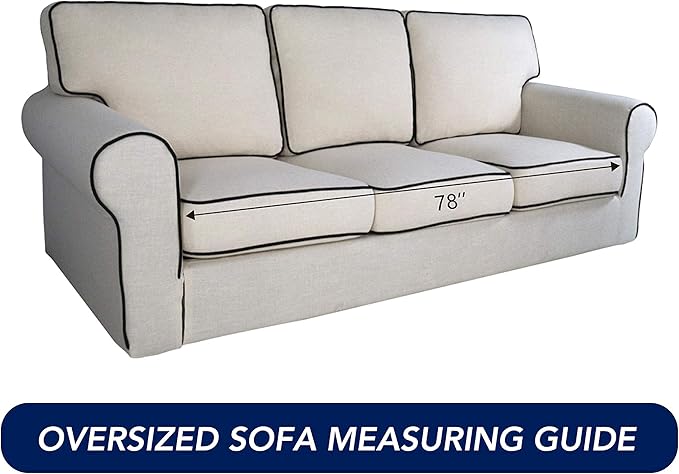 PureFit Reversible Quilted Sofa Cover, Water Resistant Slipcover Furniture Protector, Washable Couch Cover with Non Slip Foam and Elastic Straps for Kids, Pets (X Large, Dark Gray/Beige)