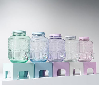 Beverage Dispenser 1 Gallon, Glass Drink Dispenser - Image 8