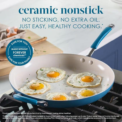 Rachael Ray Cucina Ceramic Nonstick Frying Pan/Skillet, Dishwasher Safe - Image 3