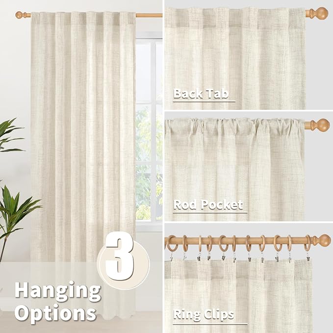 YoungsTex Linen Curtains 48 Inch Length - Image 6