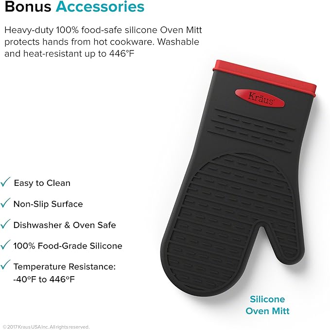 KRAUS Dex 17-Inch Undermount Single Bowl TRU16 Gauge Stainless Steel Kitchen Bar Sink with DrainAssure WaterWay and VersiDrain Assembly in Radiant Pearl Finish, KD1US17B