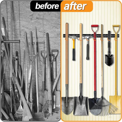 3-H 12×16" All Metal Garden Tool Organizer, Garage Tool Organizer, Broom Holder - Image 8