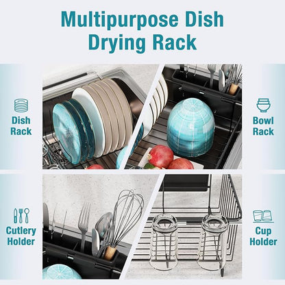 JASIWAY Dish Drying Rack in Sink, Over The Sink Colander Strainer Basket - Image 3