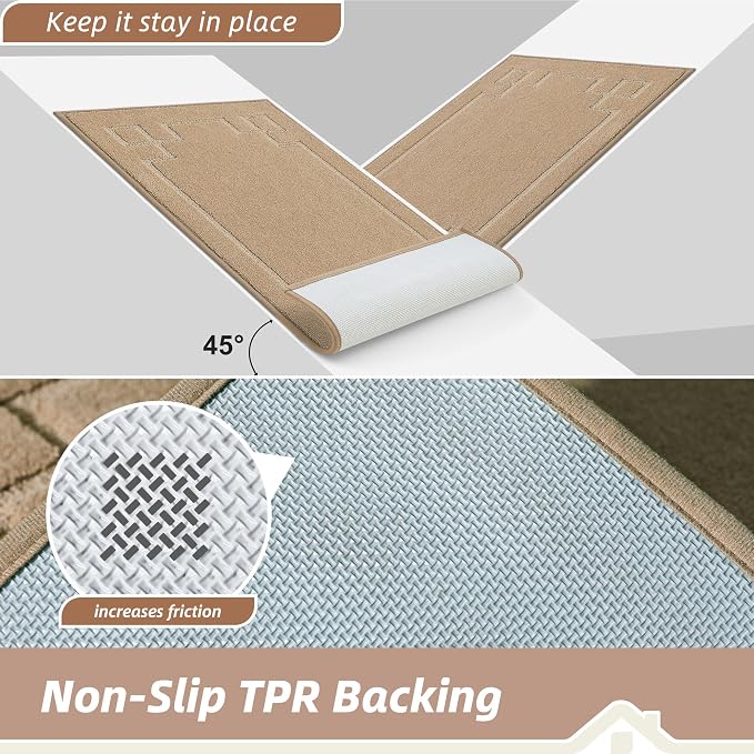 BEQHAUSE Door Mat 24" x 60", Non-Slip Door Mats Indoor Entryway Rugs Washable - Image 3
