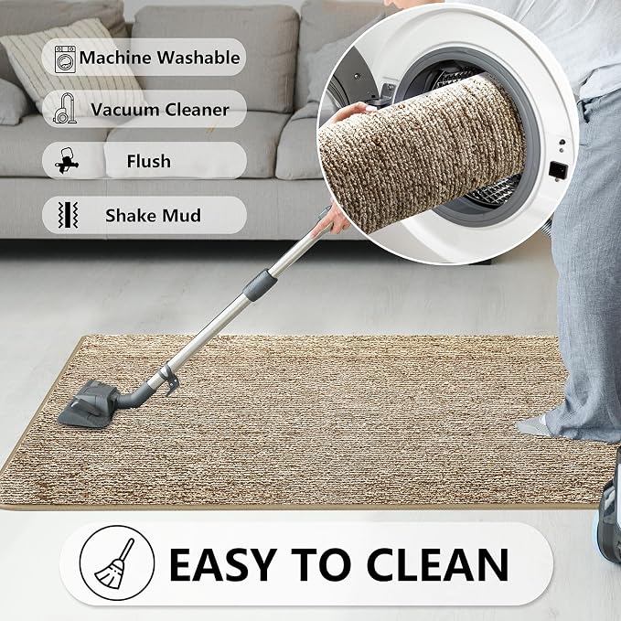 REFETONE Indoor Doormat, Front Door Mat 20"x32" Absorbent Rubber Backing Non - Image 6