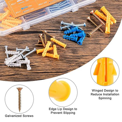 KURUI Wall Anchors Kit for Hanging Wall Art Decor, Plant Hooks, 135 Screws and - Image 2