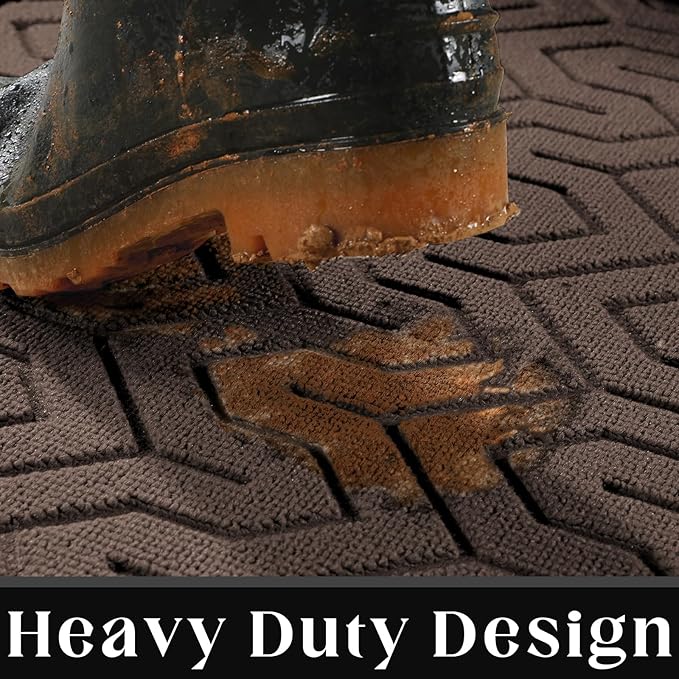 Yimobra Large Door Mat Outside Entrance 47x24, Waterproof Heavy Duty Outdoor Mats for Front Door, Non Slip Rubber Entry Mat for Garage Patio, Easy Clean, Brown