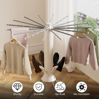 Clothes Drying Rack Foldable, Portable 4-Legged Laundry Drying Racks, Shoe - Image 7