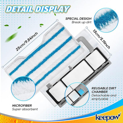 KEEPOW Reusable Mop Replacement Pads, Mop Pads Refills Compatible - Image 4