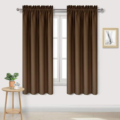 DWCN Brown Room Darkening Blackout Curtains by DWCN