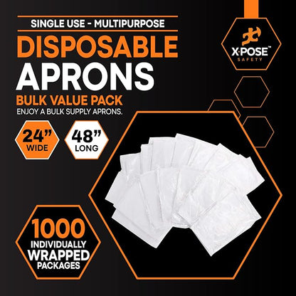 Xpose Safety 24, 000 White Plastic Disposable Aprons - Image 3
