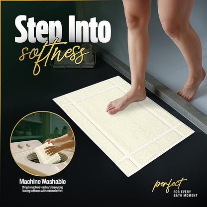 Pearl Linens Pack of 2 100% Cotton Bath Mat 18x25 inches, Soft & Absorbent - Image 8