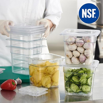 CURTA 6-Pack 1/6 Size 6" Deep NSF Polycarbonate Food Pans - Image 4