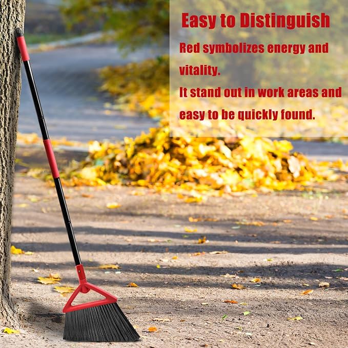 Heavy Duty Angle Broom, 3 Pack Longer Commercial Brooms, Swipe Brooms - Image 7