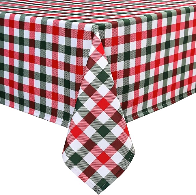 Waterproof Christmas Plaid Tablecloth Fabric - Image 3