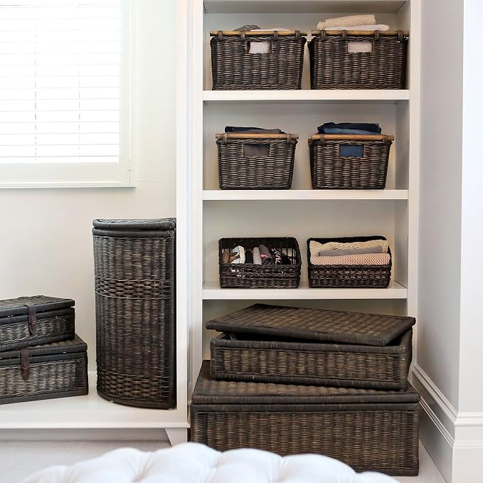 The Basket Lady Pole Handle Wicker Storage Basket, 16 in L x 12 in W x 8.25 in H - Image 5
