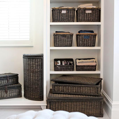 The Basket Lady Pole Handle Wicker Storage Basket, 16 in L x 12 in W x 8.25 in H - Image 5