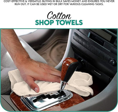 ZUPERIA Cotton Shop Towel – Multipurpose Cleaning Cloths Reusable Shop Rags - Image 7