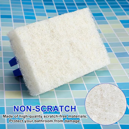 18 Pcs Handled Bath Scrubber Set, 15 Bathroom Scouring Pad 3 Bathtub Scrubber - Image 4