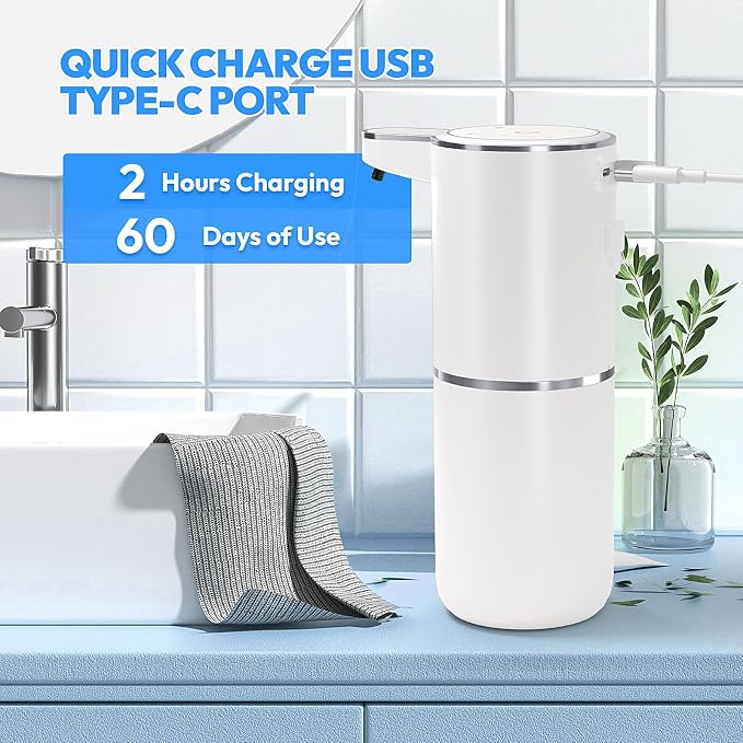 Automatic Soap Dispenser Touchless, Liquid Hand Soap Dispenser 12.8oz USB - Image 5