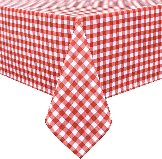 Waterproof Checkered Tablecloth Fabric by Essifunia
