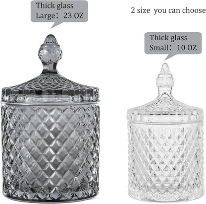 rejomiik 2 Pack Qtip Holder Glass Apothecary Jars - Image 3