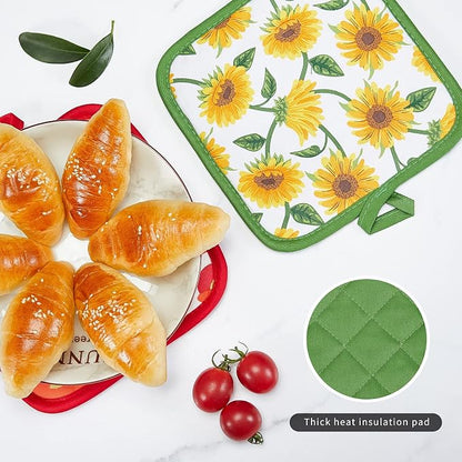 Oven Mitts and Potholders Dish Towles Set 100% Cotton - Image 7