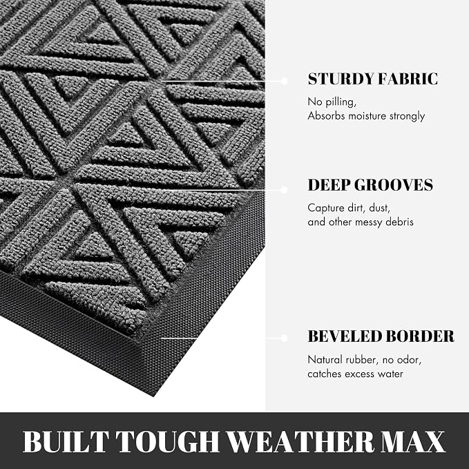 Yimobra Extra Large Door Mat 60x32, All-Weather Waterproof Non-Slip Welcome - Image 4