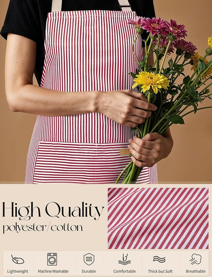 2 Pack Kitchen Cooking Aprons, Soft Aprons - Image 7