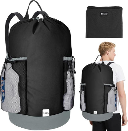 BALEINE 150L Laundry Bag Backpack, 900D Oxford Fabric Large Travel Laundry Bags by BALEINE