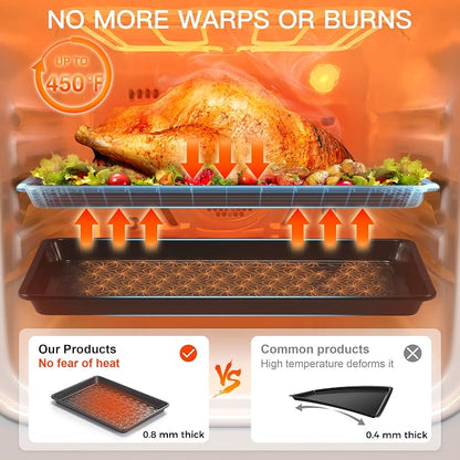 HONGBAKE Nonstick Baking Sheet Pan Set of 3, Cookie Sheets - Image 5