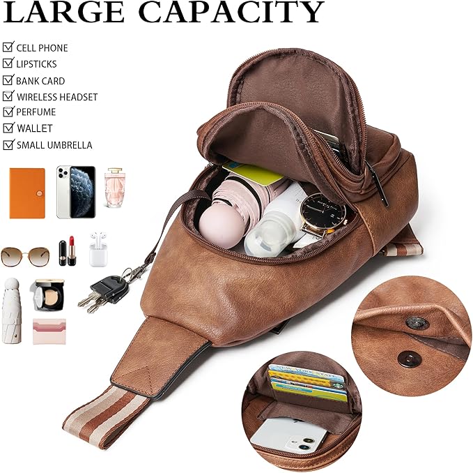 Sling Bag Crossbody Bags for Women Small Cross Body Bag Fanny Packs Chest Sling Purse for Daily Travel Leisure Sport