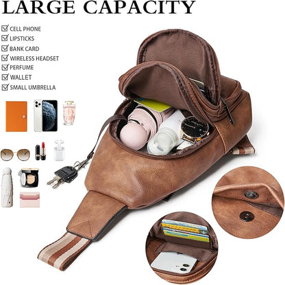 Sling Bag Crossbody Bags for Women Small Cross Body Bag Fanny Packs Chest Sling Purse for Daily Travel Leisure Sport