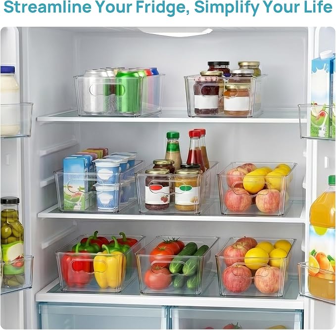 Vtopmart 4pcs Clear Organizers and Storage Bins, Plastic Storage Containers - Image 3