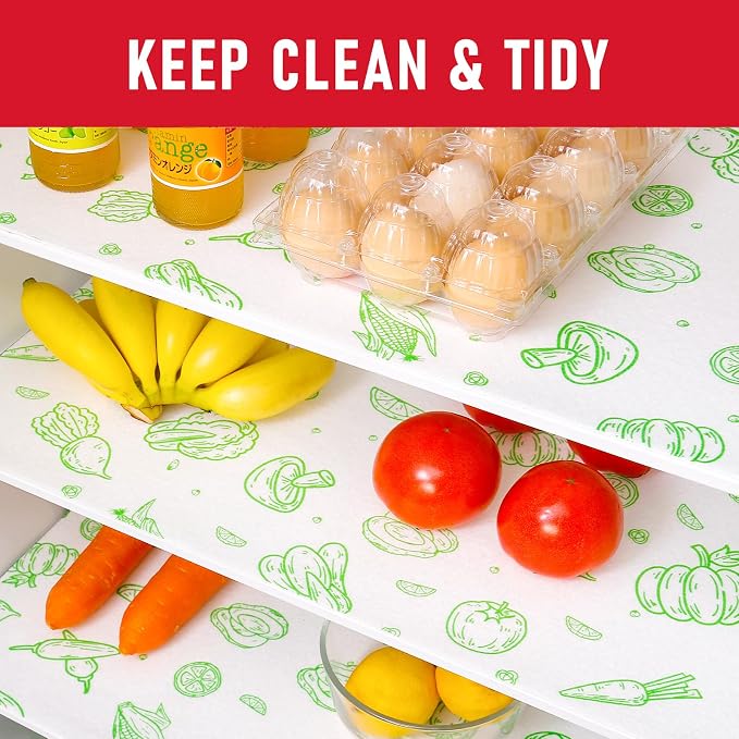 Cooyes Refrigerator Liners 17.7" x 24", Absorbent Strong Grip Fridge Mats - Image 2
