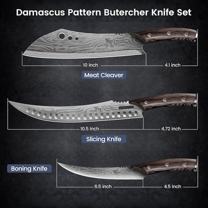 SYOKAMI Butcher Knife Set, Meat Cleaver Chef Knife Set, Japanese Style High - Image 7