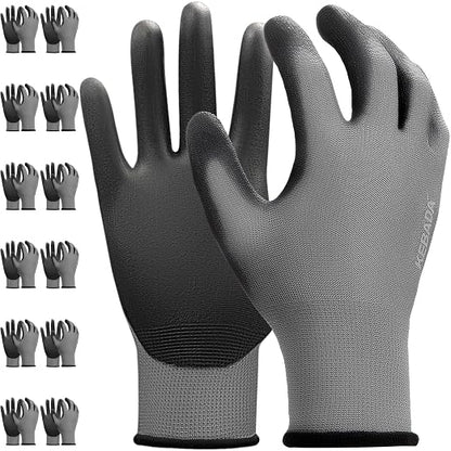 Kebada W1 Work Gloves for Men and Women, 12 Pairs Touchscreen Working Gloves by KEBADA
