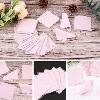 50 Pack Jewelry Polishing Cloth, 3.15" x 3.15" Pink Cleaning Cloths, Small - Image 7