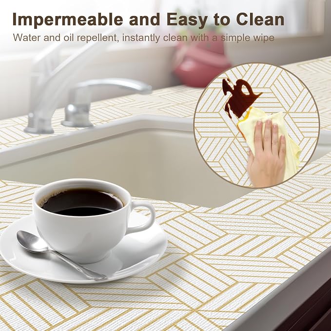 OcePor Non-Adhesive Drawer and Shelf Liner 17.5IN x 20FT, Non-Slip Kitchen - Image 3