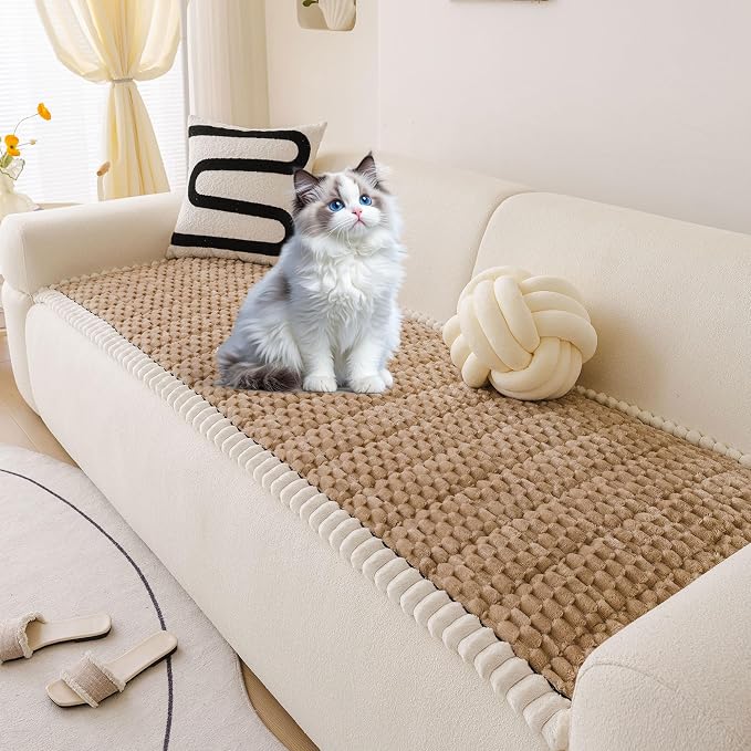 OTOB Couch Covers for Sofa Pet Friendly, Washable & Non Slip Fuzzy Dog Couch by OTOB
