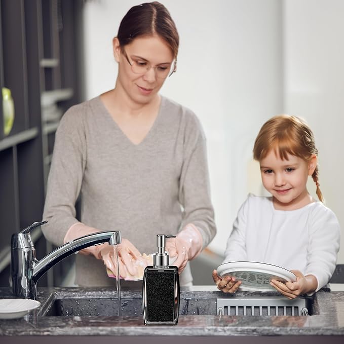 Purple Soap Dispenser with Refillable Plastic Pump - Image 5