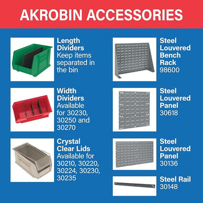 Akro-Mils 30230 AkroBins Plastic Storage Bins, Space-Saving Stackable Bins - Image 6