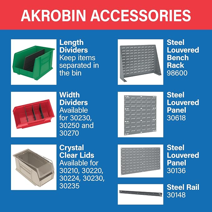 Akro-Mils 30230 AkroBins Plastic Storage Bins, Space-Saving Stackable Bins - Image 5
