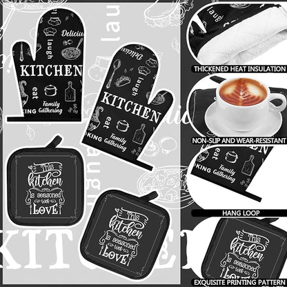 Bencailor 12 Pcs Farmhouse Kitchen Decor and Accessories Sets 4 Black and White - Image 4