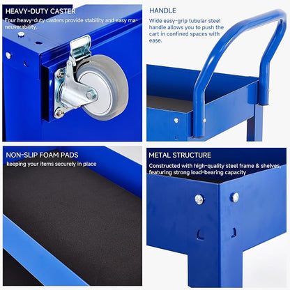 3 Tray 29.3 inch Tool Cart, self Assembly, 300 LBS Capacity Rolling Tool Carts - Image 4