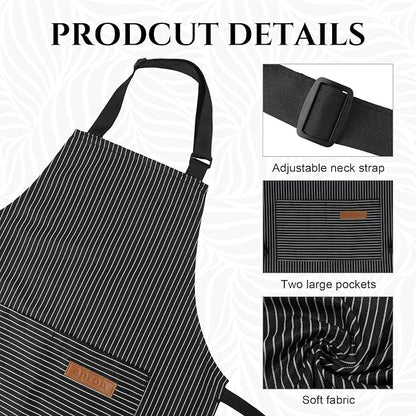 2 Pack Stripes Kids Apron, Kids Cooking Aprons - Image 3