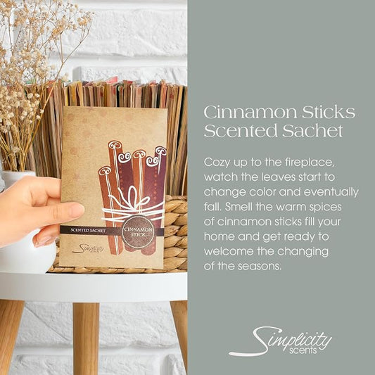 Simplicity Scents Cinnamon Stick Scented Sachets Pack of 6, Fall & Winter - Image 2