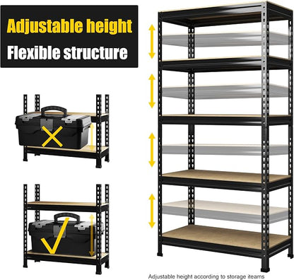 PrimeZone 32" W x 16" D x 63" H Storage Shelves - Image 6